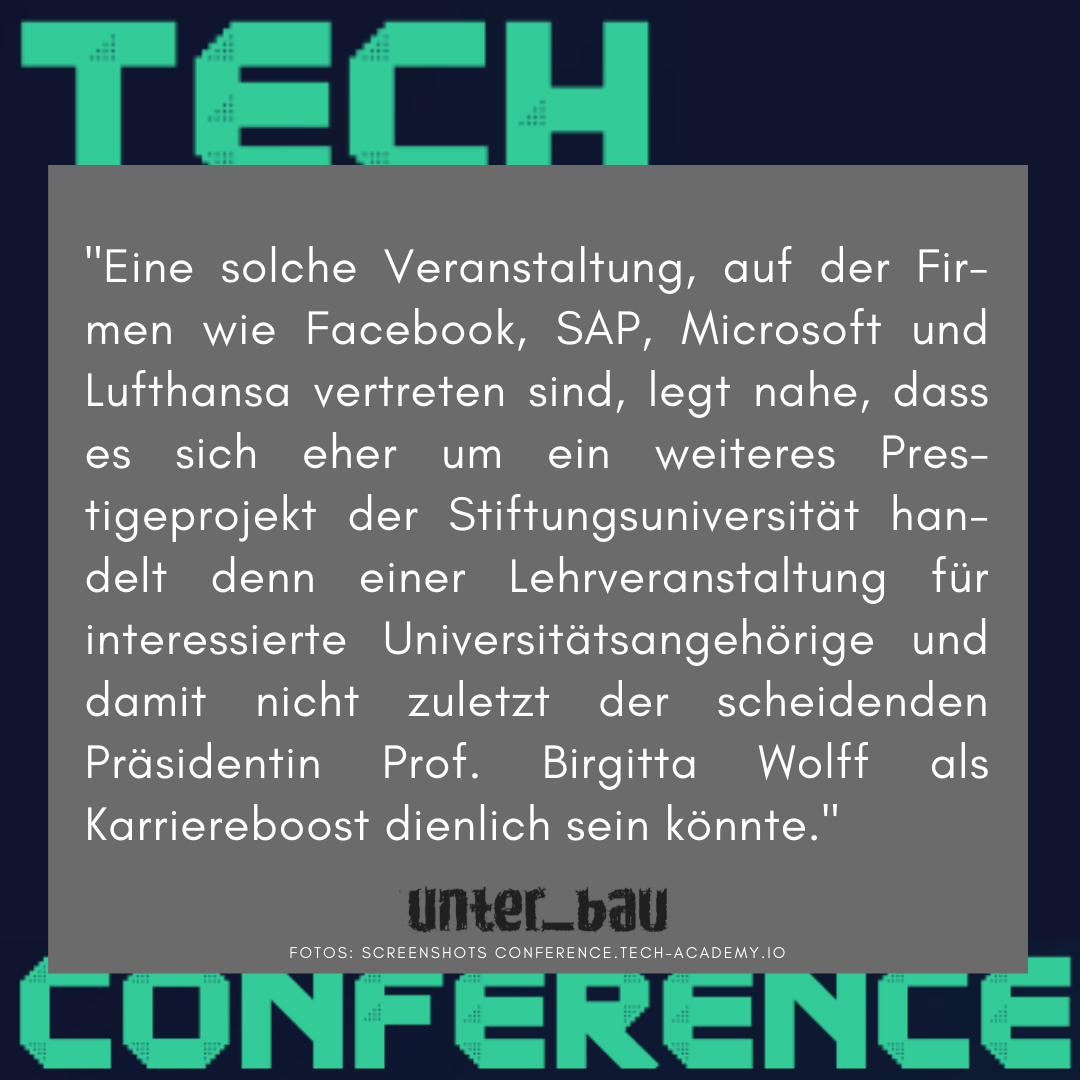 Prof. Birgitta Wolff: „Digitalisierung kann, zumindest zwischenzeitlich, die Universität retten“ – Wirklich? / Tech Conference an der Goethe-Uni